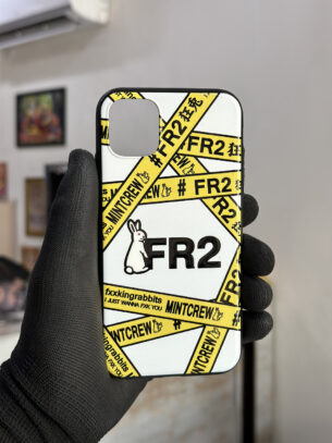Yellow Caution Tape Rabbit Logo iPhone 11 Case - Streetwear Style Cover